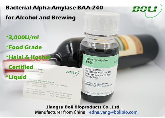 Βακτηριακό άλφα Amylasee BAA-240,3000U/ml, μέση άλφα αμυλάση θερμοκρασίας, ενζυμική αμυλάση αναλύει